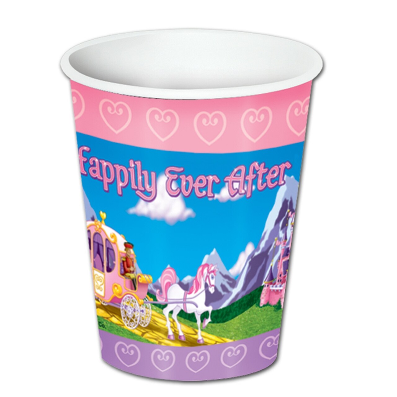 Party Central Club Pack of 96 Pink and Blue Princess Disposable Paper Drinking Party Tumbler Cups 8 oz.